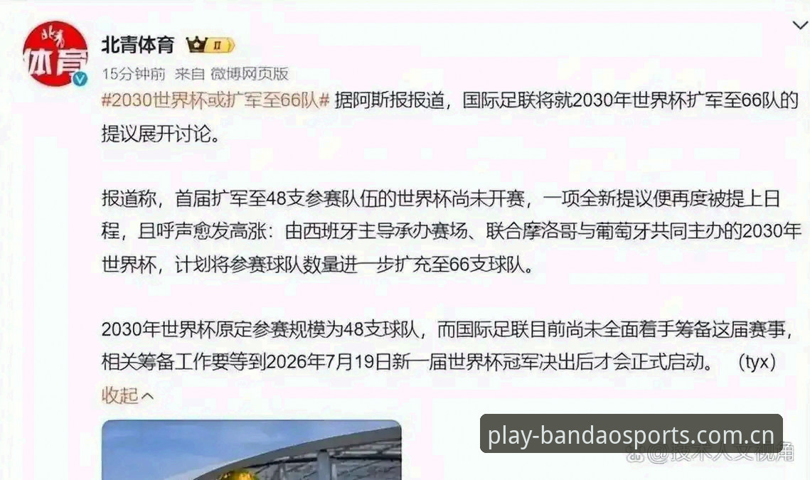 BANDAO体育 2030世界杯扩军操作教程:从新闻事件看66队方案对中国队的影响